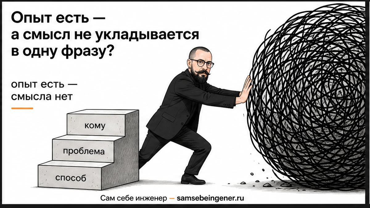 Опыт есть, а смысла нет: лестница сообщений без шаблонных фраз, Никита Куликов, личный бренд, сам себе инженер